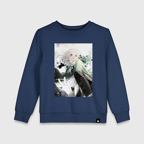 Детский свитшот Реинкарнация безработного Сильфиетта арт / Тёмно-синий – фото 1