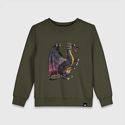 Свитшот хлопковый детский HOMM3 Black Dragon, цвет: хаки