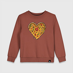 Свитшот хлопковый детский Pizza heart, цвет: кирпичный