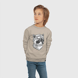 Свитшот хлопковый детский Енотик лётчик, цвет: миндальный — фото 2