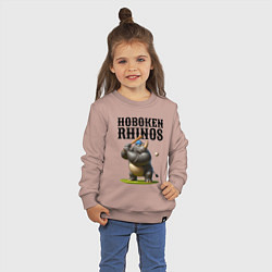 Свитшот хлопковый детский Rhino - cool batter, цвет: пыльно-розовый — фото 2