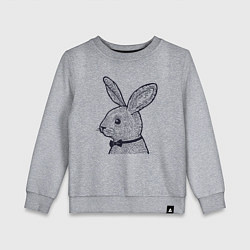 Свитшот хлопковый детский Зайчик в бабочке, цвет: меланж