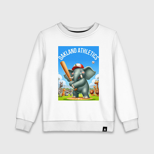 Детский свитшот Elephant - batter Oakland Athletics / Белый – фото 1