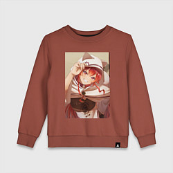 Свитшот хлопковый детский Реинкарнация безработного Эрис Бореас Грейрат кошк, цвет: кирпичный