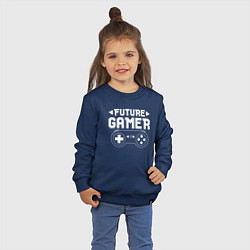 Свитшот хлопковый детский Будущий геймер, цвет: тёмно-синий — фото 2