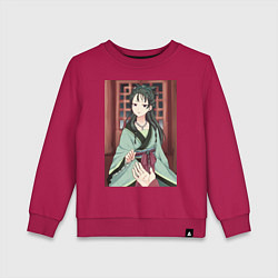 Свитшот хлопковый детский Монолог фармацевта Маомао принцесса, цвет: маджента