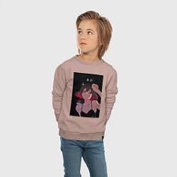 Свитшот хлопковый детский Чёрный клевер неро, цвет: пыльно-розовый — фото 2