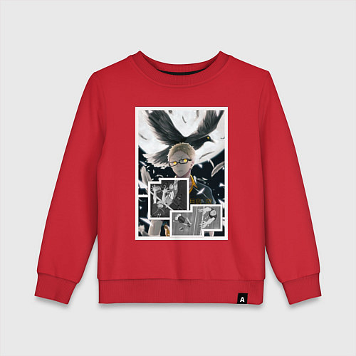 Детский свитшот Цукишима: Волейбол - Haikyuu / Красный – фото 1