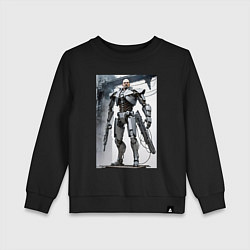 Свитшот хлопковый детский Ленин робот - киборг ai art, цвет: черный