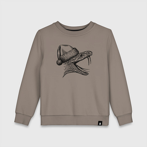 Детский свитшот Профиль новогоднего змея / Утренний латте – фото 1