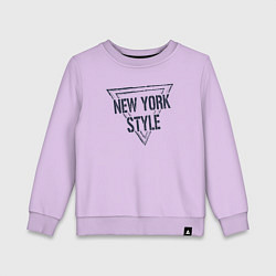 Свитшот хлопковый детский USA - New York, цвет: лаванда