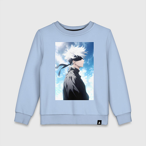 Детский свитшот Магическая битва Сатору Годзё в повязке / Мягкое небо – фото 1
