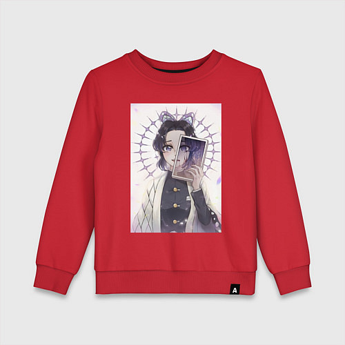 Детский свитшот Клинок, рассекающий демонов Синобу Котё / Красный – фото 1