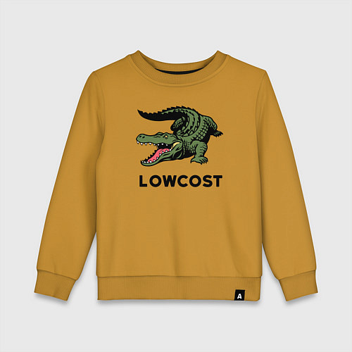 Детский свитшот Крокодил - антибренд / Горчичный – фото 1