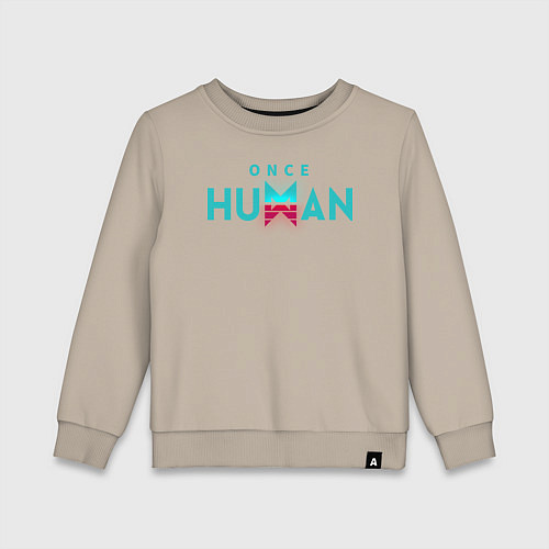 Детский свитшот Once human logo / Миндальный – фото 1