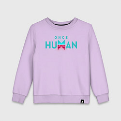 Свитшот хлопковый детский Once human logo, цвет: лаванда