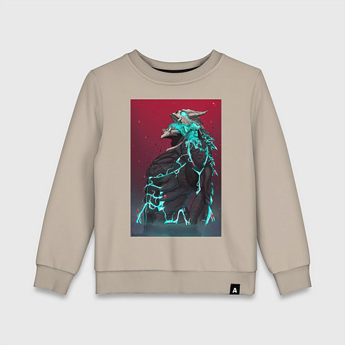 Детский свитшот Кайдзю номер восемь Кафка Хибино арт / Миндальный – фото 1