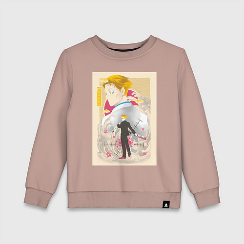Детский свитшот Магическая битва Кэнто Нанами офисный рабочий / Пыльно-розовый – фото 1