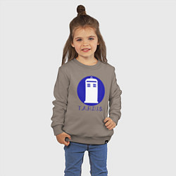 Свитшот хлопковый детский Blue tardis, цвет: утренний латте — фото 2