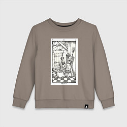 Свитшот хлопковый детский Девятые врата In vain Антихрист AT, цвет: утренний латте