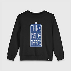 Свитшот хлопковый детский Think inside the box, цвет: черный