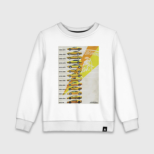 Детский свитшот Lamborghini эволюция / Белый – фото 1