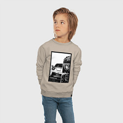 Свитшот хлопковый детский Porsche 911 автомобиль, цвет: миндальный — фото 2