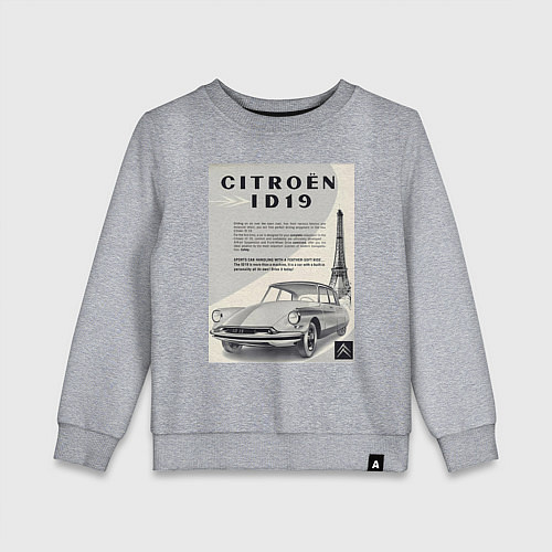 Детский свитшот Автомобиль Citroen / Меланж – фото 1