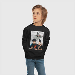 Свитшот хлопковый детский Магическая битва Мэгуми Фусигуро Аки Хаякава, цвет: черный — фото 2