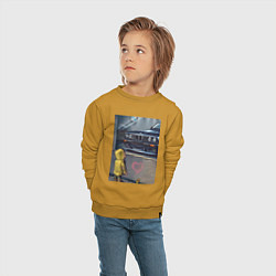 Свитшот хлопковый детский BMW арт, цвет: горчичный — фото 2
