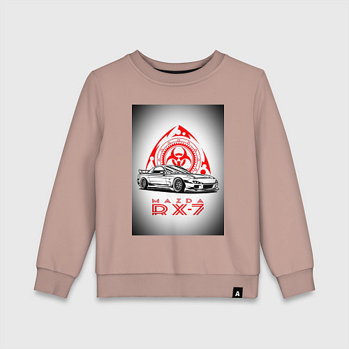 Детский свитшот Mazda rx-7 автомобиль / Пыльно-розовый – фото 1