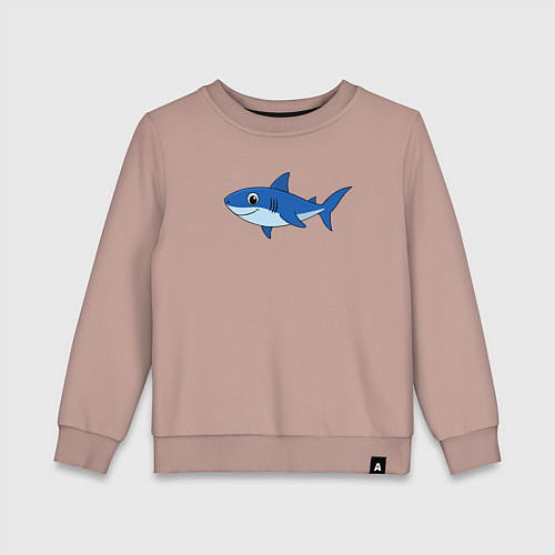 Детский свитшот Милая акула улыбается / Пыльно-розовый – фото 1