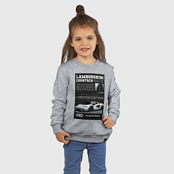 Свитшот хлопковый детский Lamborghini countach, цвет: меланж — фото 2