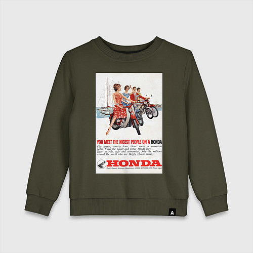 Детский свитшот Honda мотоцикл / Хаки – фото 1