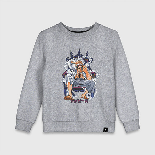 Детский свитшот One piece дым smoke / Меланж – фото 1
