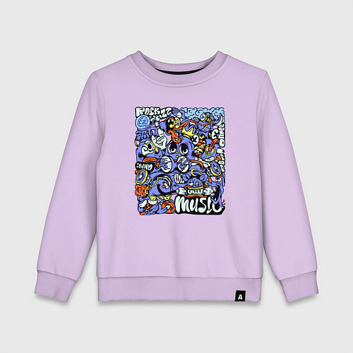 Детский свитшот Монстры музыканты / Лаванда – фото 1