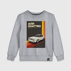 Свитшот хлопковый детский Audi Quattro автомобиль, цвет: меланж