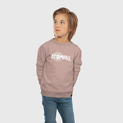 Свитшот хлопковый детский Atomfall logo, цвет: пыльно-розовый — фото 2
