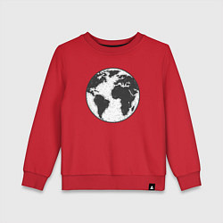 Свитшот хлопковый детский Planet earth, цвет: красный