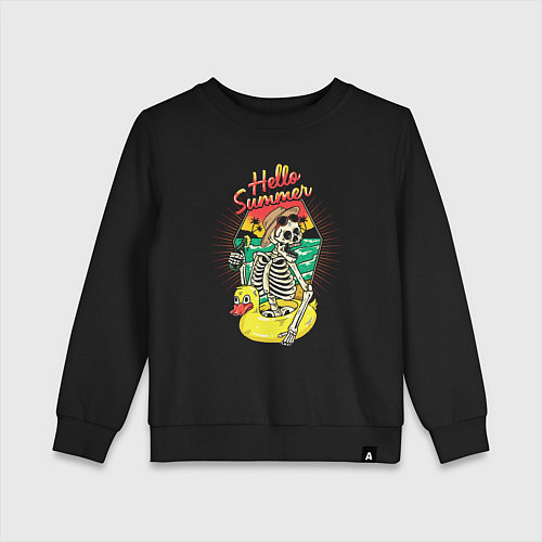 Детский свитшот Здравствуй лето / Черный – фото 1