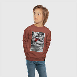Свитшот хлопковый детский Lamborghini initial d, цвет: кирпичный — фото 2