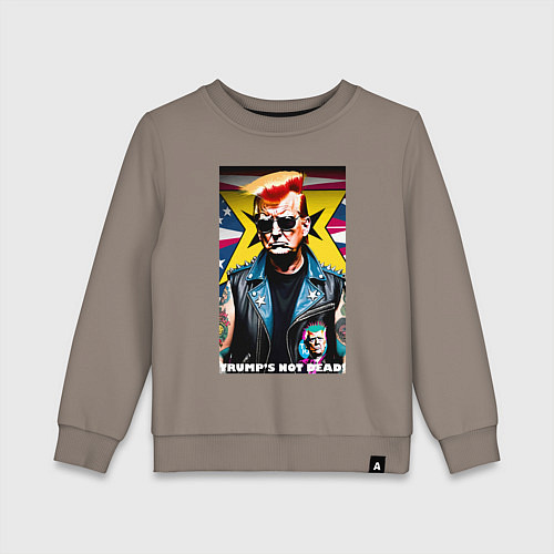 Детский свитшот Trumps not dead - ai punk art / Утренний латте – фото 1