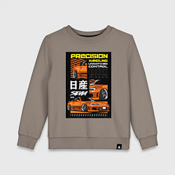 Свитшот хлопковый детский Nissan Silvia авто, цвет: утренний латте