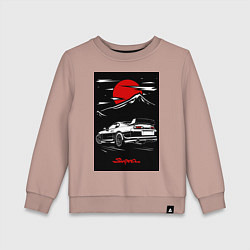 Свитшот хлопковый детский Toyota Supra jdm гоночный, цвет: пыльно-розовый