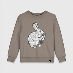 Свитшот хлопковый детский Зайчик и морковка, цвет: утренний латте