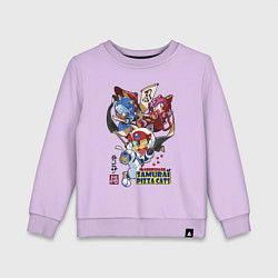 Свитшот хлопковый детский Samurai pizza cats, цвет: лаванда