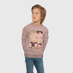 Свитшот хлопковый детский Воспитатель, цвет: пыльно-розовый — фото 2