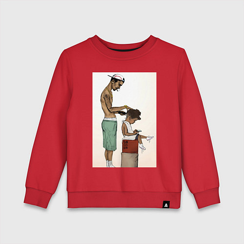 Детский свитшот Парикмахер / Красный – фото 1
