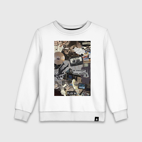 Детский свитшот Музыка коллаж / Белый – фото 1