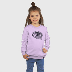 Свитшот хлопковый детский Плачущий глаз, цвет: лаванда — фото 2